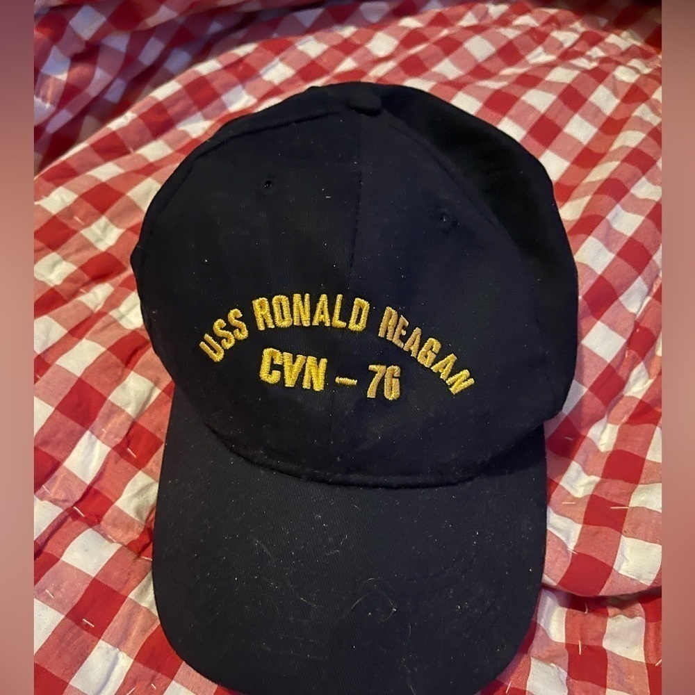 VINTAGE USS Ronald Reagan CVN-76 Navy Ship Hat Military Cap Strap Back